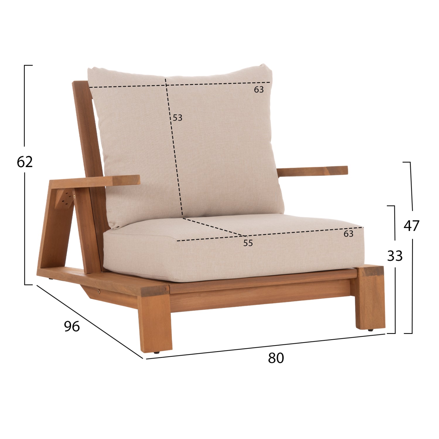 LOUNGE ΣΕΤ MIREX HM10893 ΤΡΑΠΕΖΑΚΙ & 2 ΠΟΛΥΘΡΟΝΕΣ--ΞΥΛΟ ΑΚΑΚΙΑΣ--ΕΚΡΟΥ ΜΑΞΙΛΑΡΙΑ - Pakobazaar