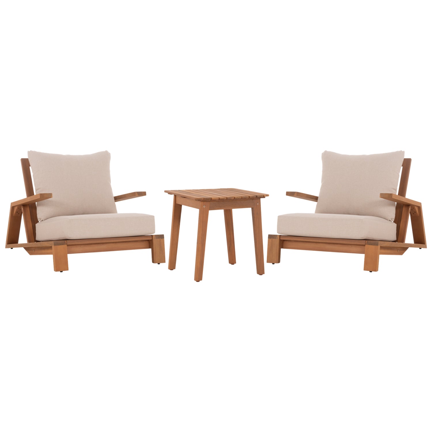 LOUNGE ΣΕΤ MIREX HM10893 ΤΡΑΠΕΖΑΚΙ & 2 ΠΟΛΥΘΡΟΝΕΣ--ΞΥΛΟ ΑΚΑΚΙΑΣ--ΕΚΡΟΥ ΜΑΞΙΛΑΡΙΑ - Pakobazaar