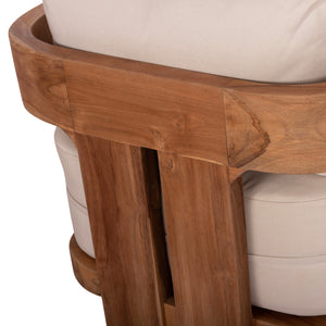 LOUNGE ΣΕΤ KIOTO HM10960 ΤΡΑΠΕΖΑΚΙ & 2 ΠΟΛΥΘΡΟΝΕΣ--ΞΥΛΟ TEAK--ΜΠΕΖ ΜΑΞΙΛΑΡΙΑ - Pakobazaar