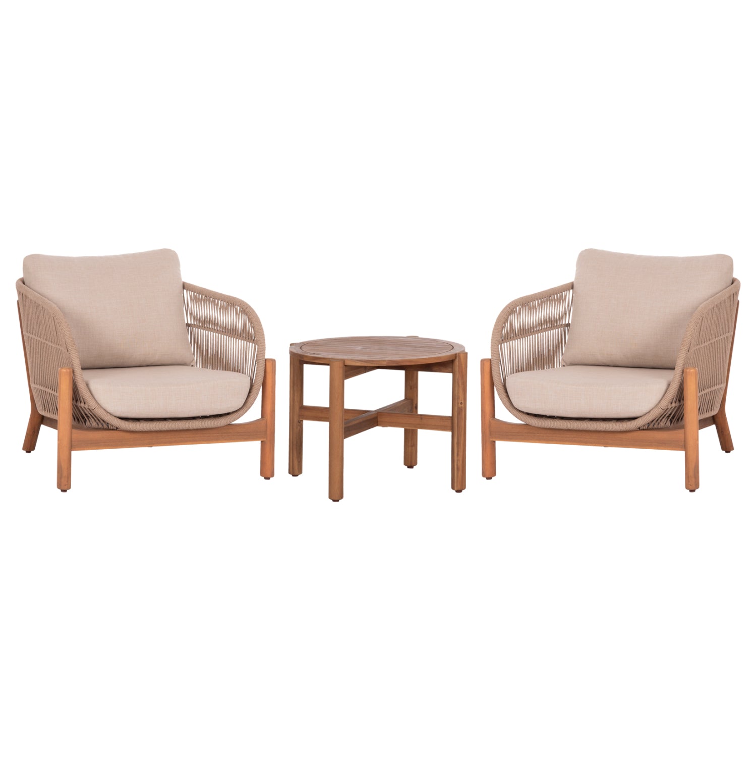 LOUNGE ΣΕΤ SANJI HM21214 ΤΡΑΠΕΖΙ & 2 ΠΟΛΥΘΡΟΝΕΣ--ΞΥΛΟ ΑΚΑΚΙΑΣ-ΑΛΟΥΜΙΝΙΟ-ΣΧΟΙΝΙ - Pakobazaar