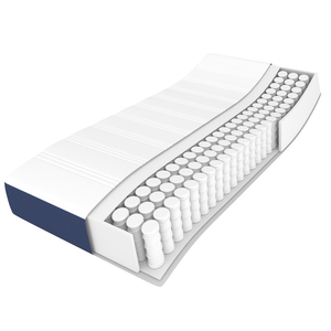 Κρεβάτι Boxspring με Στρώμα Μπλε 160x200 εκ. Υφασμάτινο