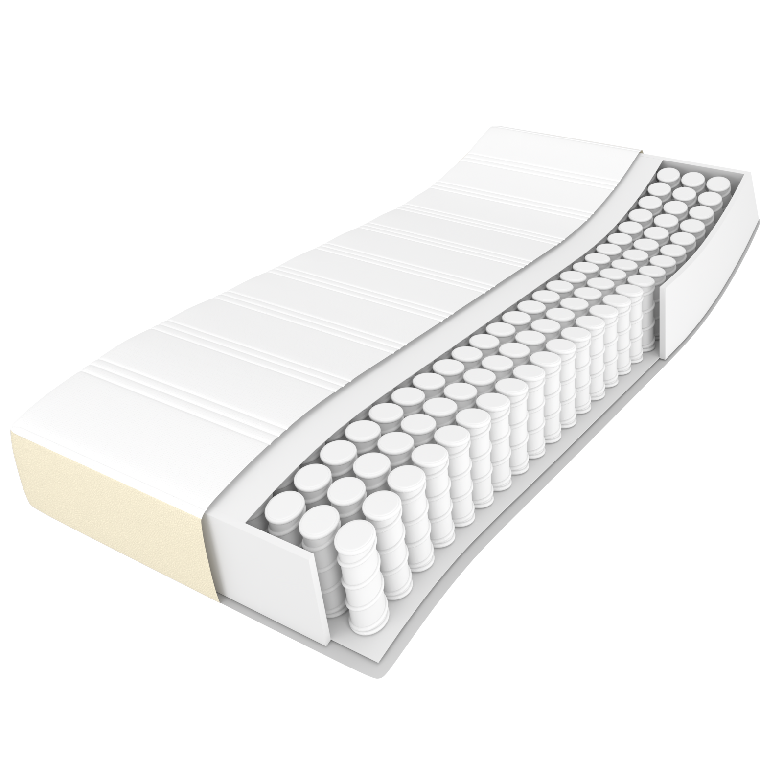 Κρεβάτι Boxspring με Στρώμα Κρεμ 100x200εκ. από Συνθετικό Δέρμα