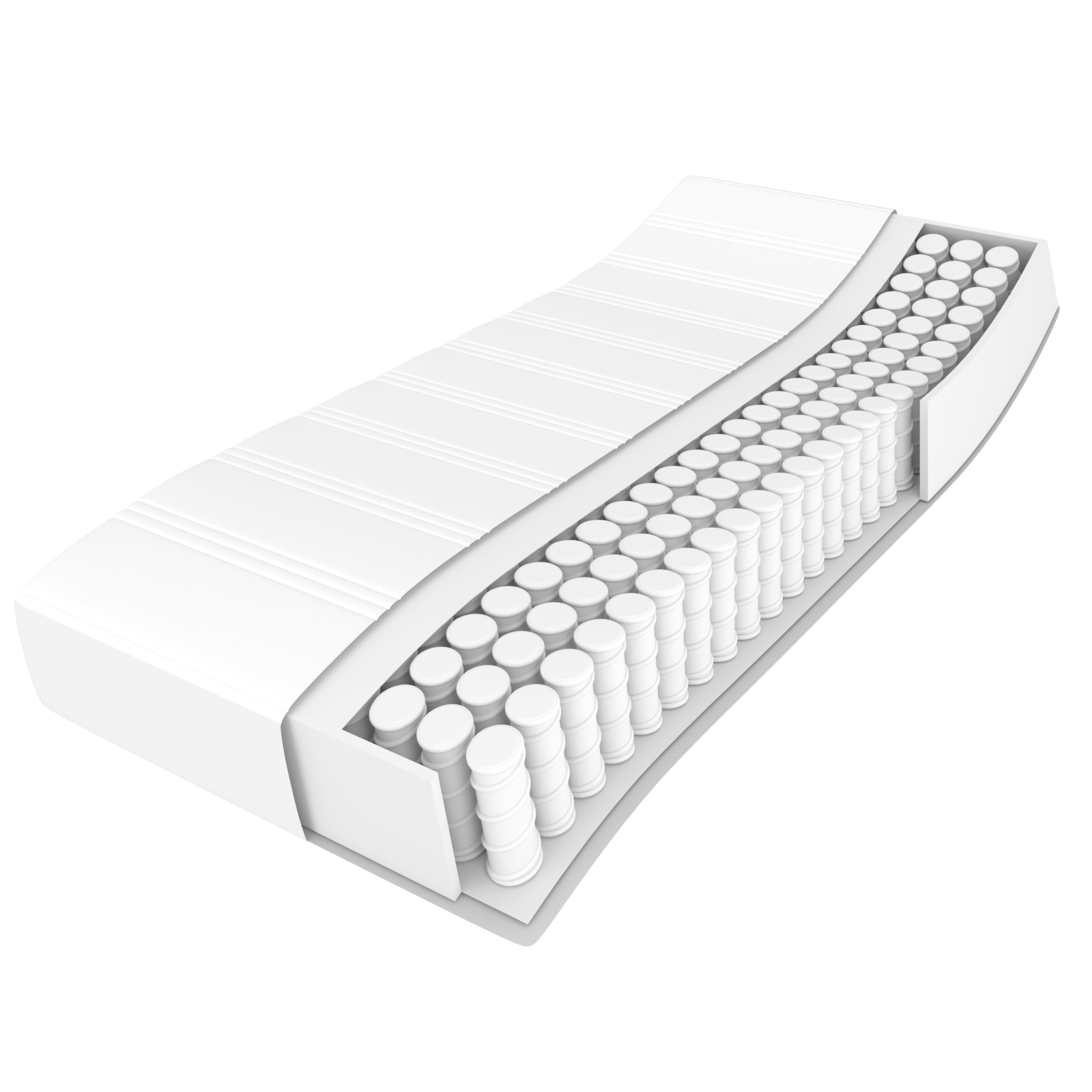 Κρεβάτι Boxspring με Στρώμα Λευκό 80 x 200 εκ. Συνθετικό Δέρμα