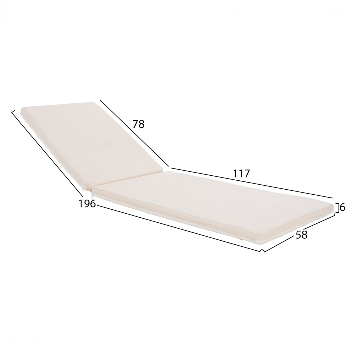 ΜΑΞΙΛΑΡΙ ΞΑΠΛΩΣΤΡΑΣ TEXTILENE 600gr/m2 2X1 SIFNOS ΜΠΕΖ HM11234.60T 196(117+1+78)x58x6εκ. - Pakobazaar