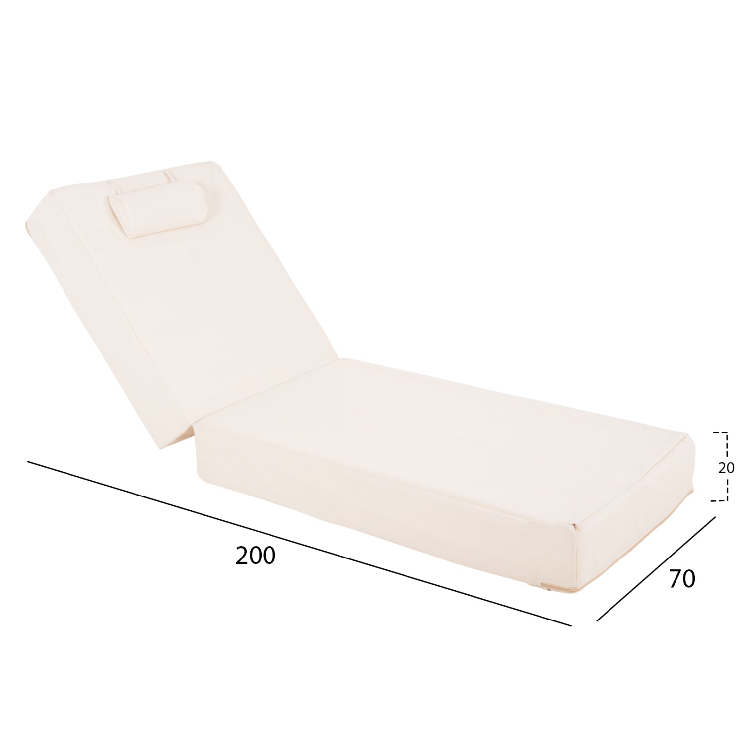 ΜΑΞΙΛΑΡΙ ΞΑΠΛΩΣΤΡΑΣ TEXTILENE SIFNOS ΜΠΕΖ HM11761.02 200(120+80)x70x20Yεκ. - Pakobazaar