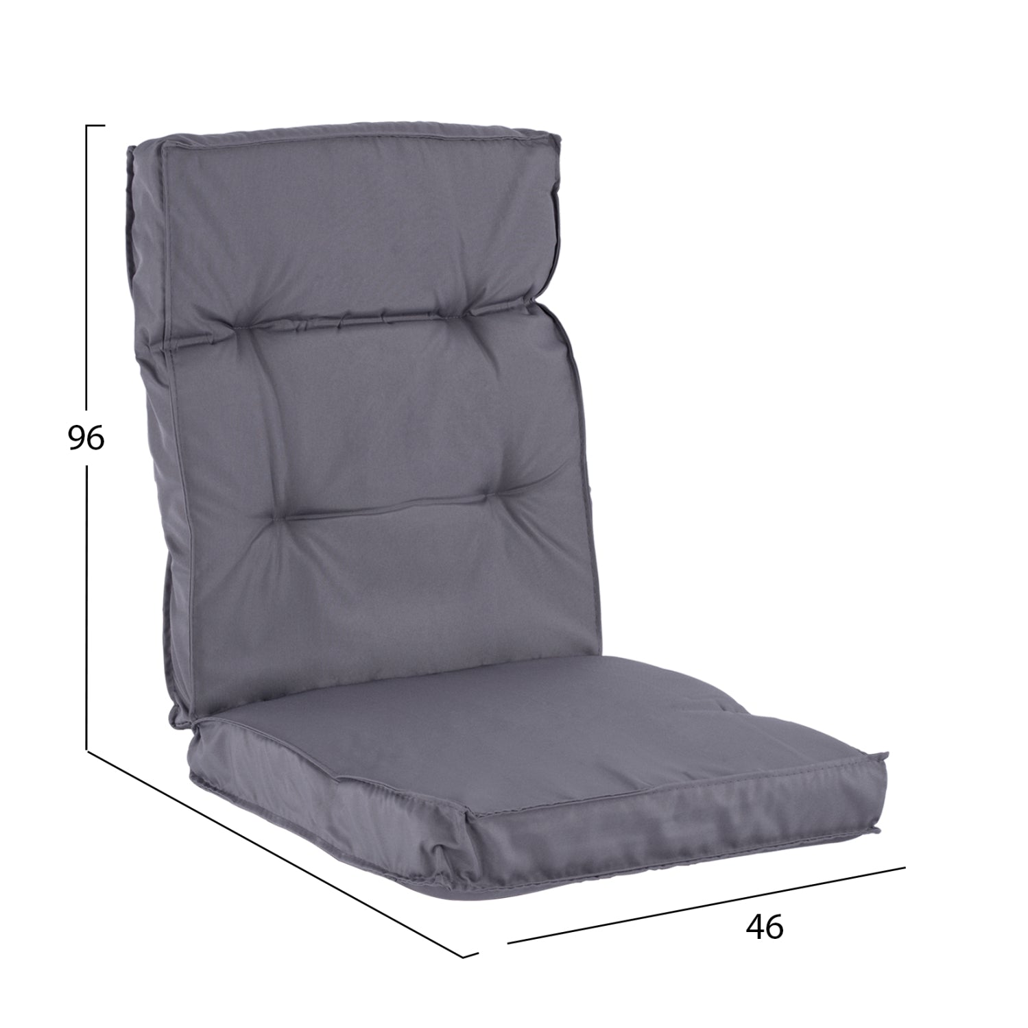 ΜΑΞΙΛΑΡΙ ΥΦΑΣΜΑΤΙΝΟ ΜΕ ΠΛΑΤΗ ΓΚΡΙ 96x46x7 εκ. HM5745.10 - Pakobazaar