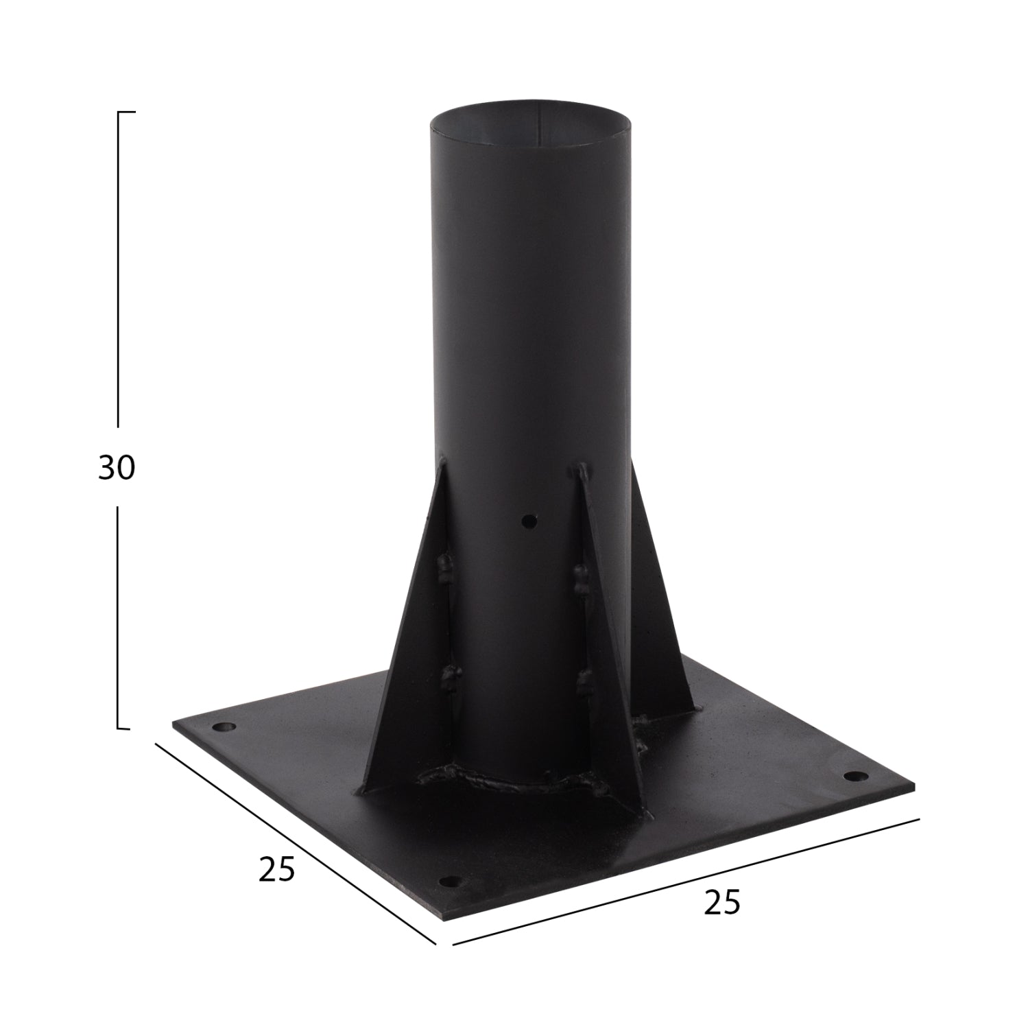 ΜΑΥΡΗ ΒΑΣΗ ΟΜΠΡΕΛΑΣ ΨΑΘΙΝΗΣ ΤΕΤΡΑΓΩΝΗ HM5656 25x25x30Υ εκ. ΒΑΡΈΩΣ ΤΥΠΟΥ - Pakobazaar