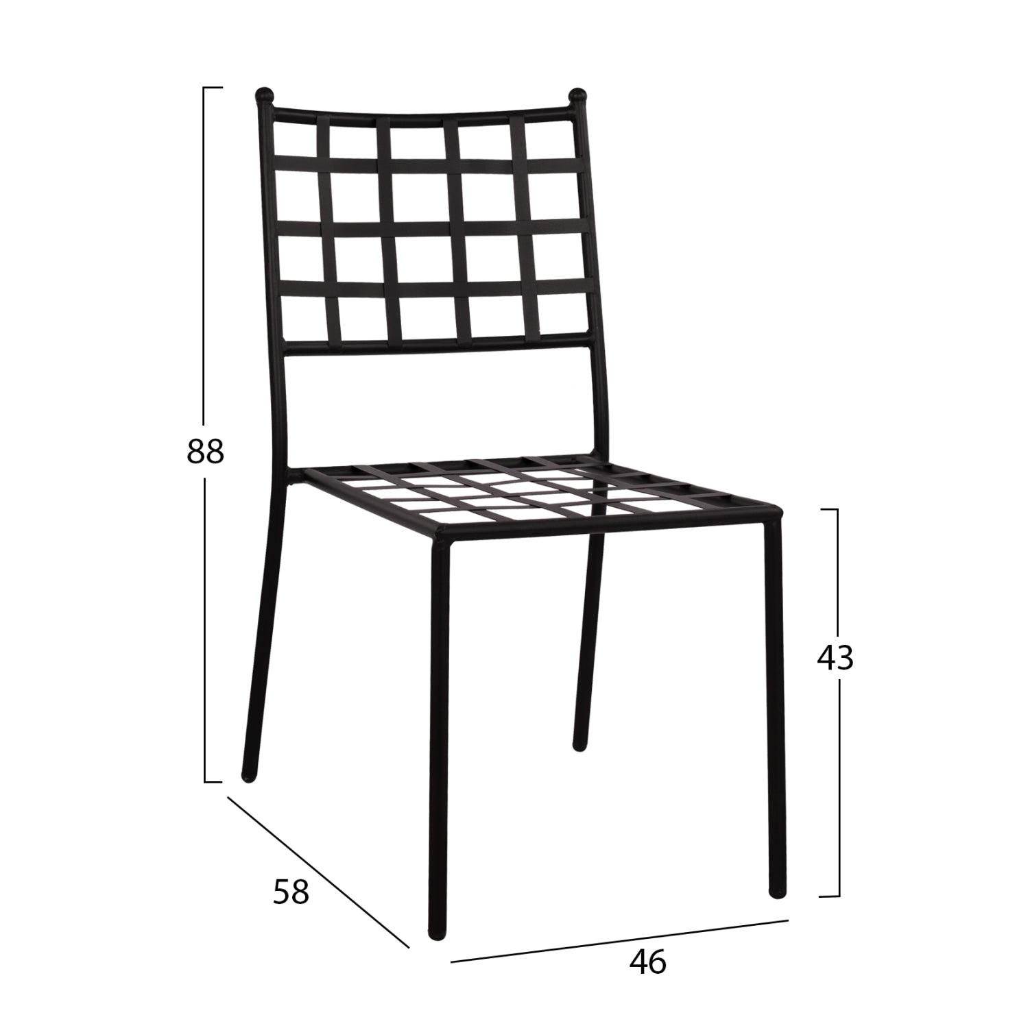 ΜΕΤΑΛΛΙΚΗ ΚΑΡΕΚΛΑ EMERY HM5509 ΣΕ ΜΑΥΡΗ ΑΠΟΧΡΩΣΗ 46x58x88  cm - Pakobazaar