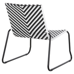ΜΕΤΑΛΛΙΚΗ ΚΑΡΕΚΛΑ PONY HM6082 ΜΑΥΡΟ & ΑΣΠΡΟ ΣΥΝΘ.RATTAN 66x68x75Υεκ. - Pakobazaar