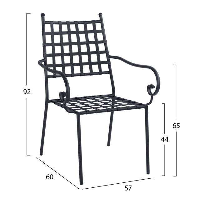 ΜΕΤΑΛΛΙΚΗ ΠΟΛΥΘΡΟΝΑ KENNEDY HM5171.11 ΣΕ ΜΑΥΡΗ ΑΠΟΧΡΩΣΗ 57x60x92Y - Pakobazaar