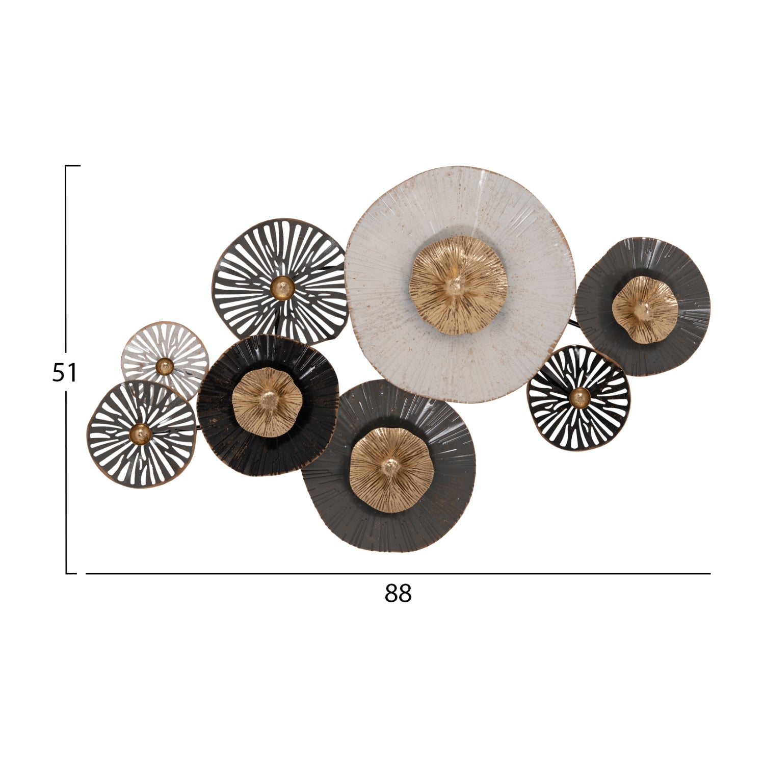 ΜΕΤΑΛΛΙΚΟ ΔΙΑΚΟΣΜΗΤΙΚΟ ΤΟΙΧΟΥ HM7170 ΓΚΡΙ ΕΚΡΟΥ ΧΡΥΣΟ 88x7x51Y εκ. - Pakobazaar