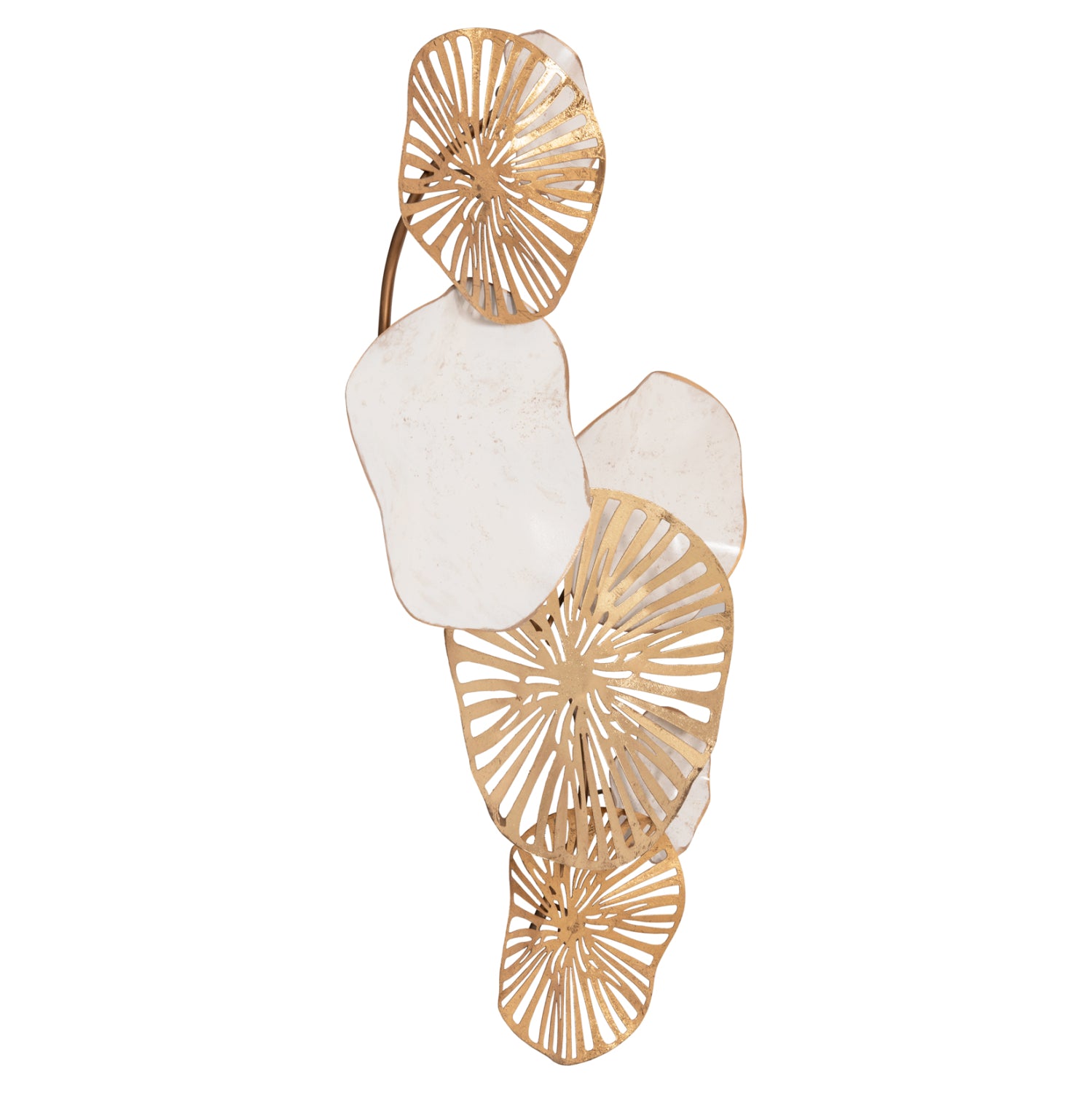 ΜΕΤΑΛΛΙΚΟ ΔΙΑΚΟΣΜΗΤΙΚΟ ΤΟΙΧΟΥ HM7177 ΧΡΥΣΟ ΛΕΥΚΟ 74x10x38Y εκ. - Pakobazaar