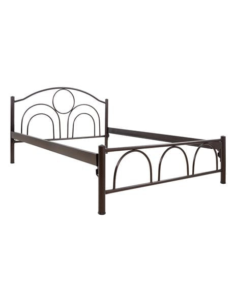ΜΕΤΑΛΛΙΚΟ ΔΙΠΛΟ ΚΡΕΒΑΤΙ ΚΥΚΛΟΣ 160x200x90Yεκ. HM766 ΣΦΥΡHΛΑΤΟ ΚΑΦΕ - Pakobazaar