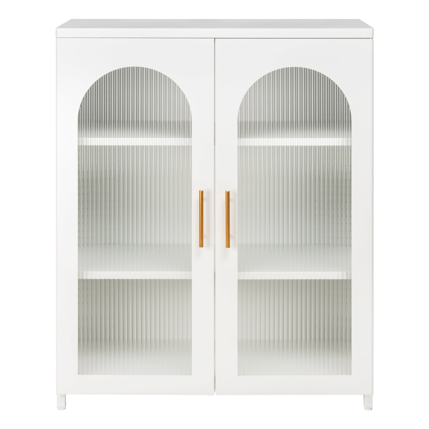 ΜΕΤΑΛΛΙΚΟ ΝΤΟΥΛΑΠΙ ΒΙΤΡΙΝΑ CARIL HM9571.02 ΛΕΥΚΟ 80x37-40x102Yεκ. - Pakobazaar