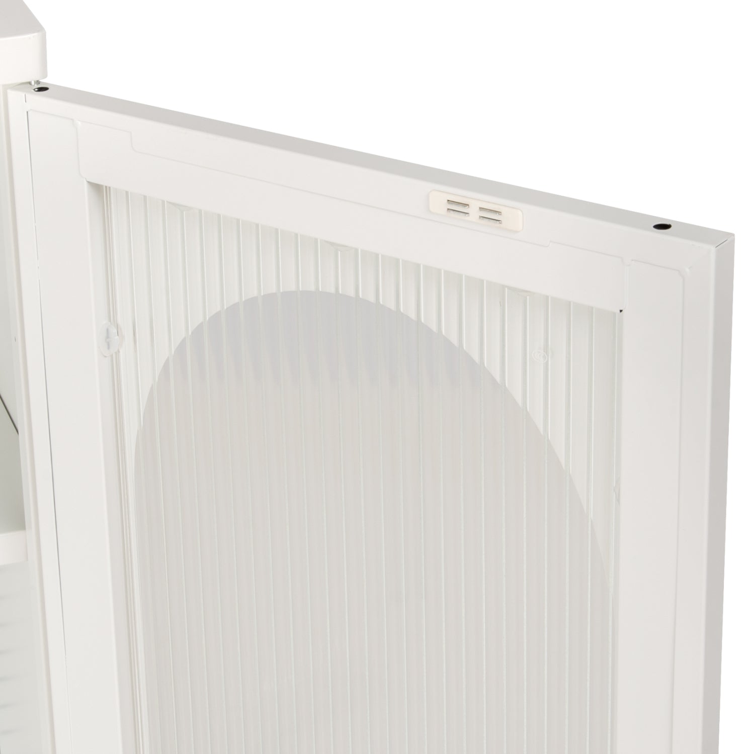 ΜΕΤΑΛΛΙΚΟ ΝΤΟΥΛΑΠΙ ΒΙΤΡΙΝΑ CARIL HM9571.02 ΛΕΥΚΟ 80x37-40x102Yεκ. - Pakobazaar