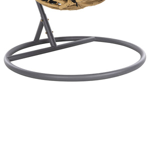 ΜΟΝΗ ΚΡΕΜΑΣΤΗ ΦΩΛΙΑ ME ΥΠΟΠΟΔΙΟ GRACIE HM5755.02 ΜΠΕΖ ΣΥΝΘ.RATTAN-ΓΚΡΙ ΜΕΤΑΛ.ΣΚΕΛΕΤΟΣ Φ104x200Υεκ - Pakobazaar