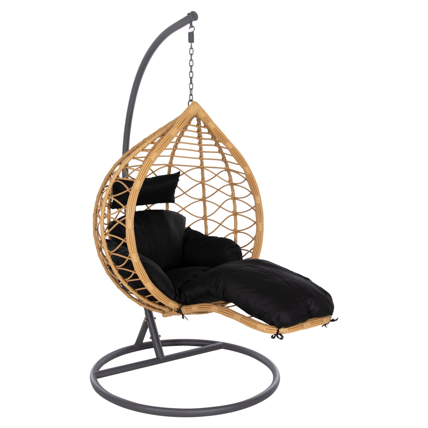 ΜΟΝΗ ΚΡΕΜΑΣΤΗ ΦΩΛΙΑ ME ΥΠΟΠΟΔΙΟ GRACIE HM5755.02 ΜΠΕΖ ΣΥΝΘ.RATTAN-ΓΚΡΙ ΜΕΤΑΛ.ΣΚΕΛΕΤΟΣ Φ104x200Υεκ - Pakobazaar