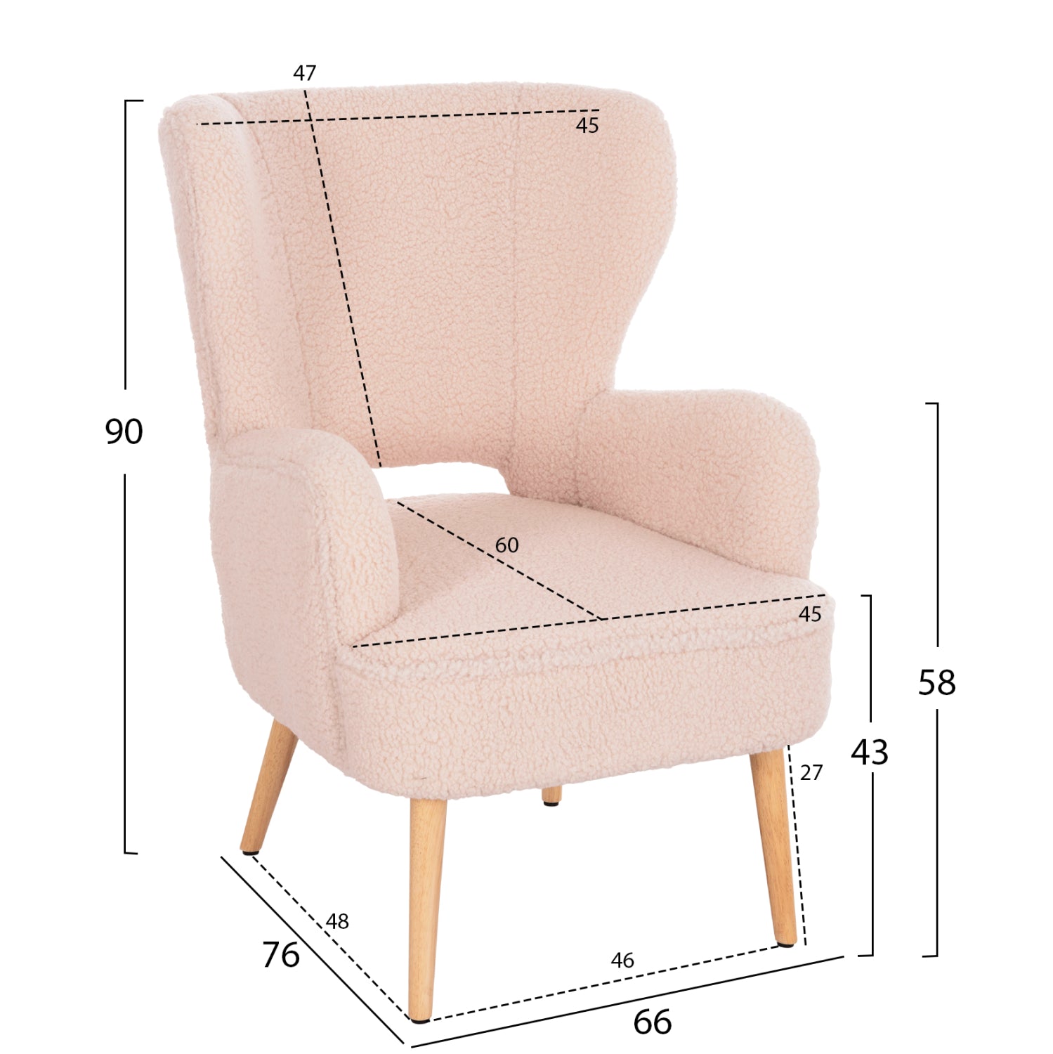 ΜΠΕΡΖΕΡΑ ΠΟΛΥΘΡΟΝΑ MYLIE ΜΠΟΥΚΛΕ ΥΦΑΣΜΑ ΕΚΡΟΥ HM8394.20 66x76x90Υ εκ. - Pakobazaar