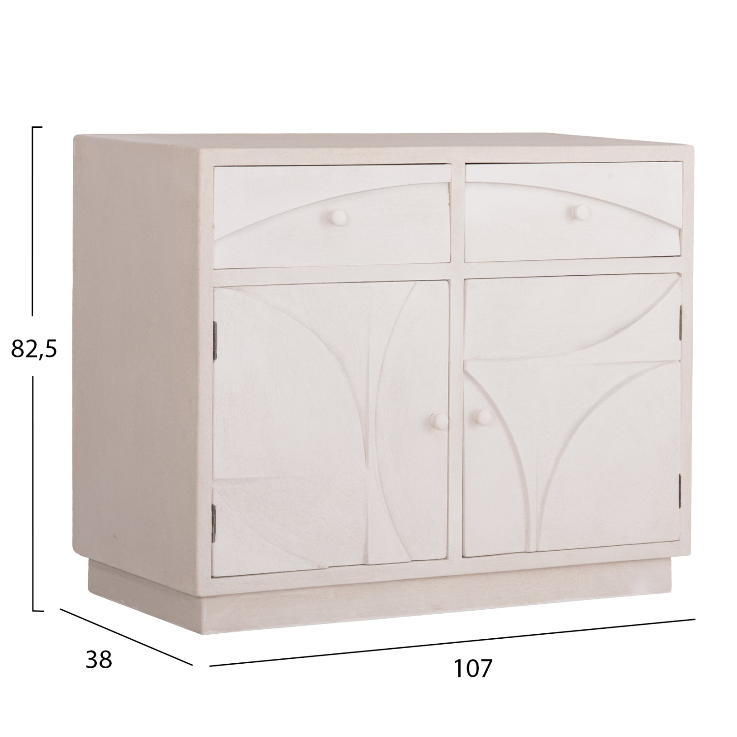 ΜΠΟΥΦΕΣ ΣΕΙΡΑ SANTORINI HM18046 MDF ΣΕ ΥΠΟΛΕΥΚΟ ΧΡΩΜΑ-2 ΣΥΡΤΑΡΙΑ & 2 ΠΟΡΤΕΣ 107x38x82,5Υεκ. - Pakobazaar