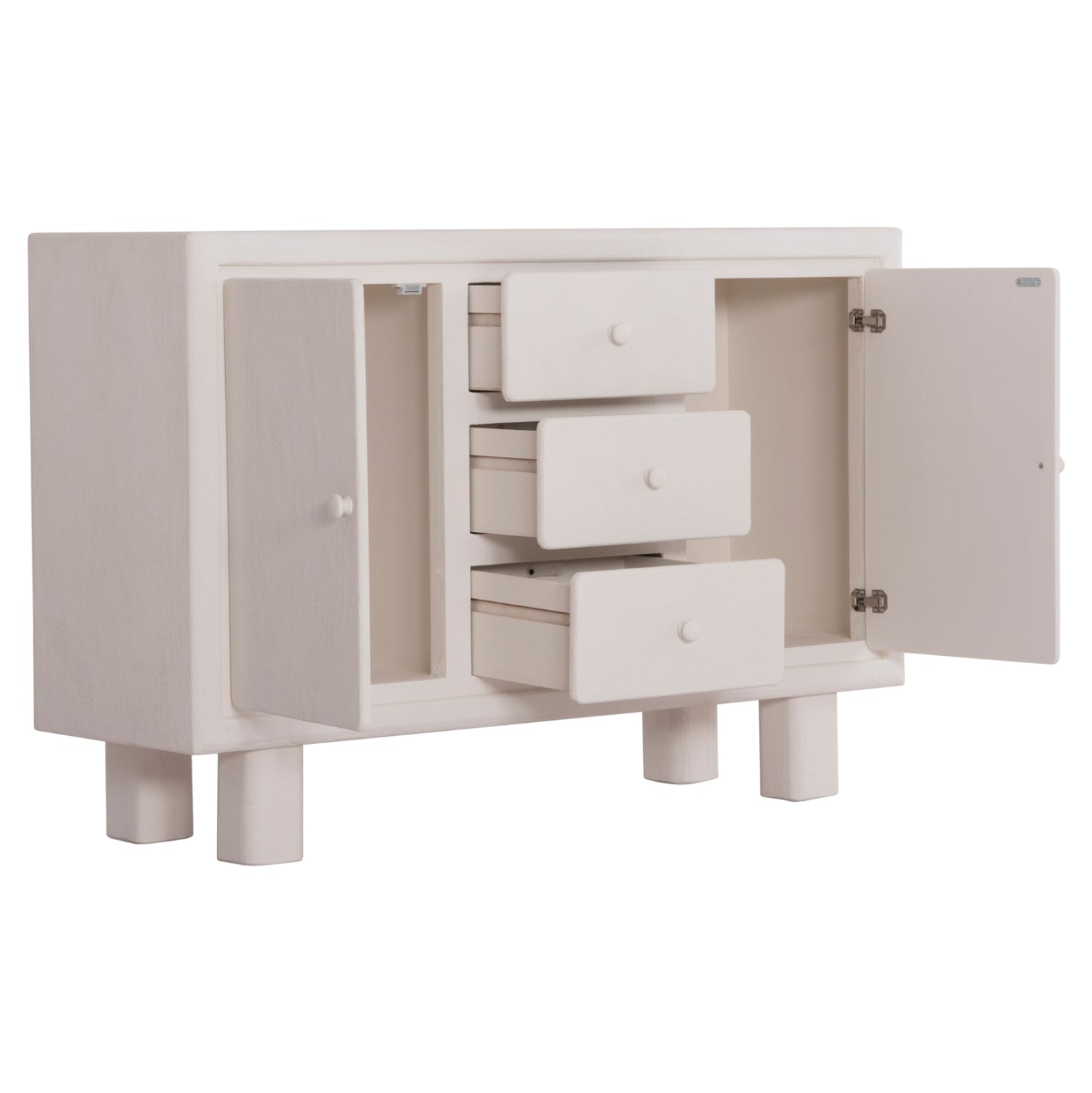 ΜΠΟΥΦΕΣ ΣΕΙΡΑ SANTORINI HM18048 MDF ΣΕ ΥΠΟΛΕΥΚΟ ΧΡΩΜΑ-3 ΣΥΡΤΑΡΙΑ & 2 ΠΟΡΤΕΣ 120x38x80Υεκ. - Pakobazaar