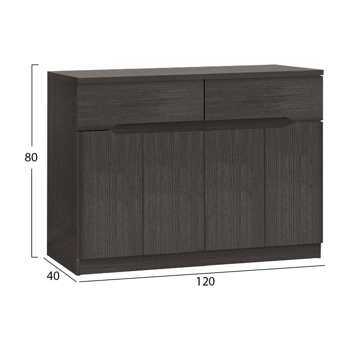 ΜΠΟΥΦΕΣ JOLENE HM2234.01 2 ΣΥΡΤΑΡΙΑ & 4 ΠΟΡΤΕΣ ZEBRANO 120X40X80εκ. - Pakobazaar
