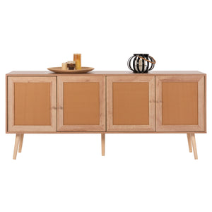 ΜΠΟΥΦΕΣ COLM HM9440.11 ΜΕΛΑΜΙΝΗΣ & ΣΥΝΘΕΤΙΚΟ RATTAN ΣΤΙΣ 4 ΠΟΡΤΕΣ 160x39,5x71Yεκ. - Pakobazaar