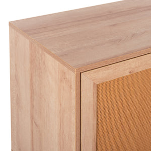 ΜΠΟΥΦΕΣ COLM HM9440.11 ΜΕΛΑΜΙΝΗΣ & ΣΥΝΘΕΤΙΚΟ RATTAN ΣΤΙΣ 4 ΠΟΡΤΕΣ 160x39,5x71Yεκ. - Pakobazaar