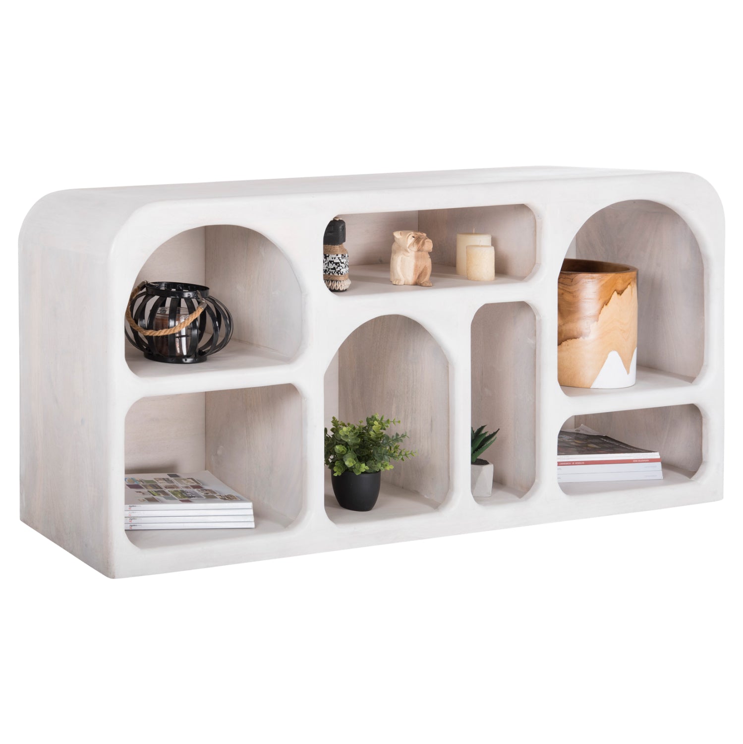 ΜΠΟΥΦΕΣ HANDYR HM9705 ΜΑΣΙΦ ΞΥΛΟ MANGO ΣΕ ΛΕΥΚΟ ΧΡΩΜΑ 165x35x75Yεκ. - Pakobazaar