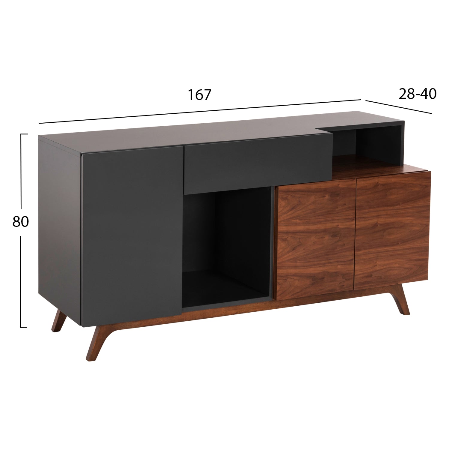 ΜΠΟΥΦΕΣ PREDA HM9747 MDF ΜΕ ΚΑΡΥΔΙ & ΣΚΟΥΡΟ ΓΚΡΙ ΚΑΠΛΑΜΑ 167x28-40x80Υεκ. - Pakobazaar