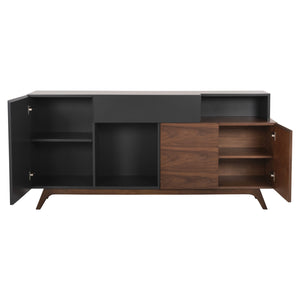 ΜΠΟΥΦΕΣ PREDA HM9747 MDF ΜΕ ΚΑΡΥΔΙ & ΣΚΟΥΡΟ ΓΚΡΙ ΚΑΠΛΑΜΑ 167x28-40x80Υεκ. - Pakobazaar
