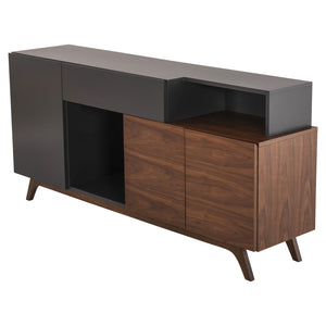 ΜΠΟΥΦΕΣ PREDA HM9747 MDF ΜΕ ΚΑΡΥΔΙ & ΣΚΟΥΡΟ ΓΚΡΙ ΚΑΠΛΑΜΑ 167x28-40x80Υεκ. - Pakobazaar