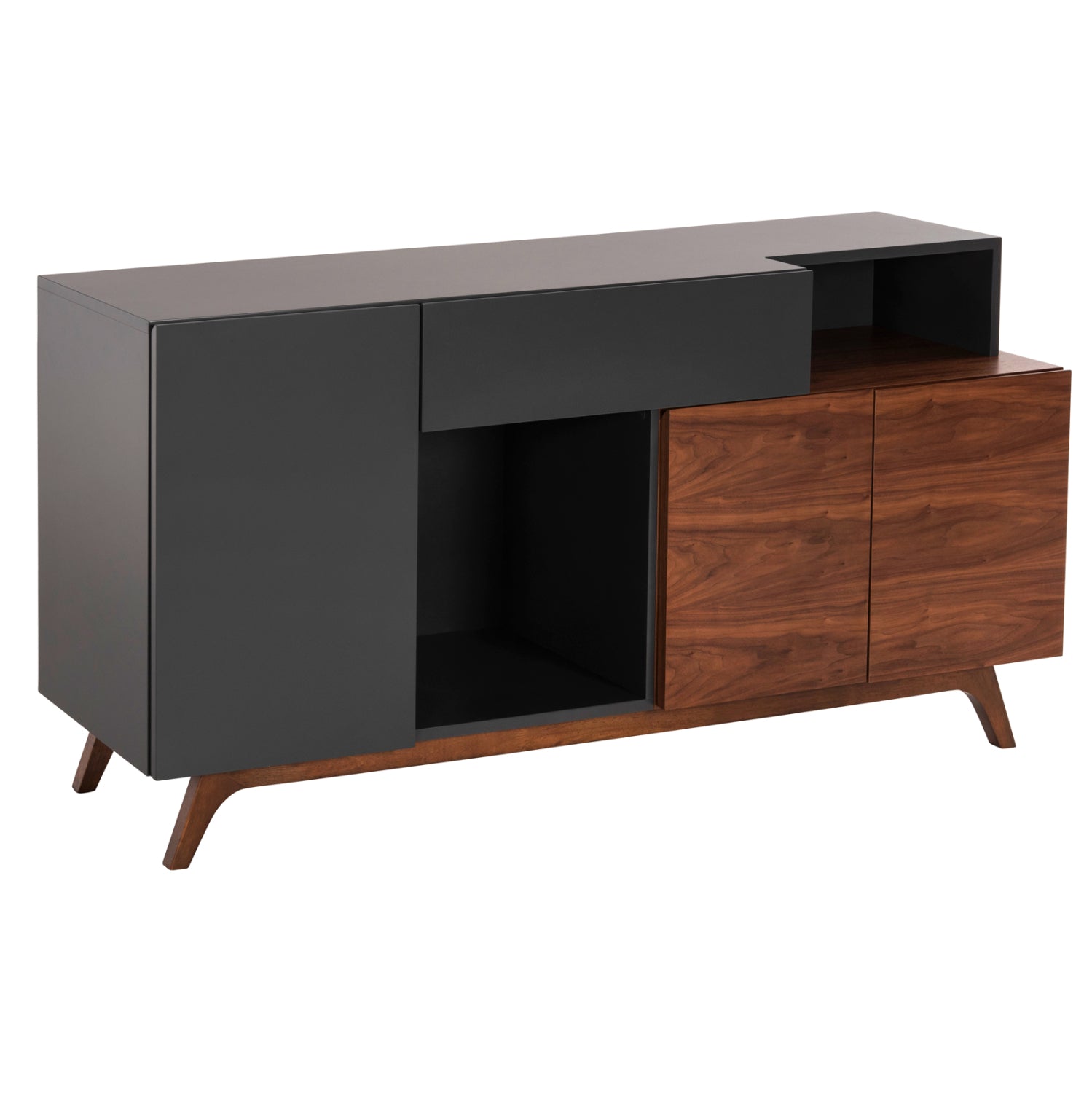 ΜΠΟΥΦΕΣ PREDA HM9747 MDF ΜΕ ΚΑΡΥΔΙ & ΣΚΟΥΡΟ ΓΚΡΙ ΚΑΠΛΑΜΑ 167x28-40x80Υεκ. - Pakobazaar