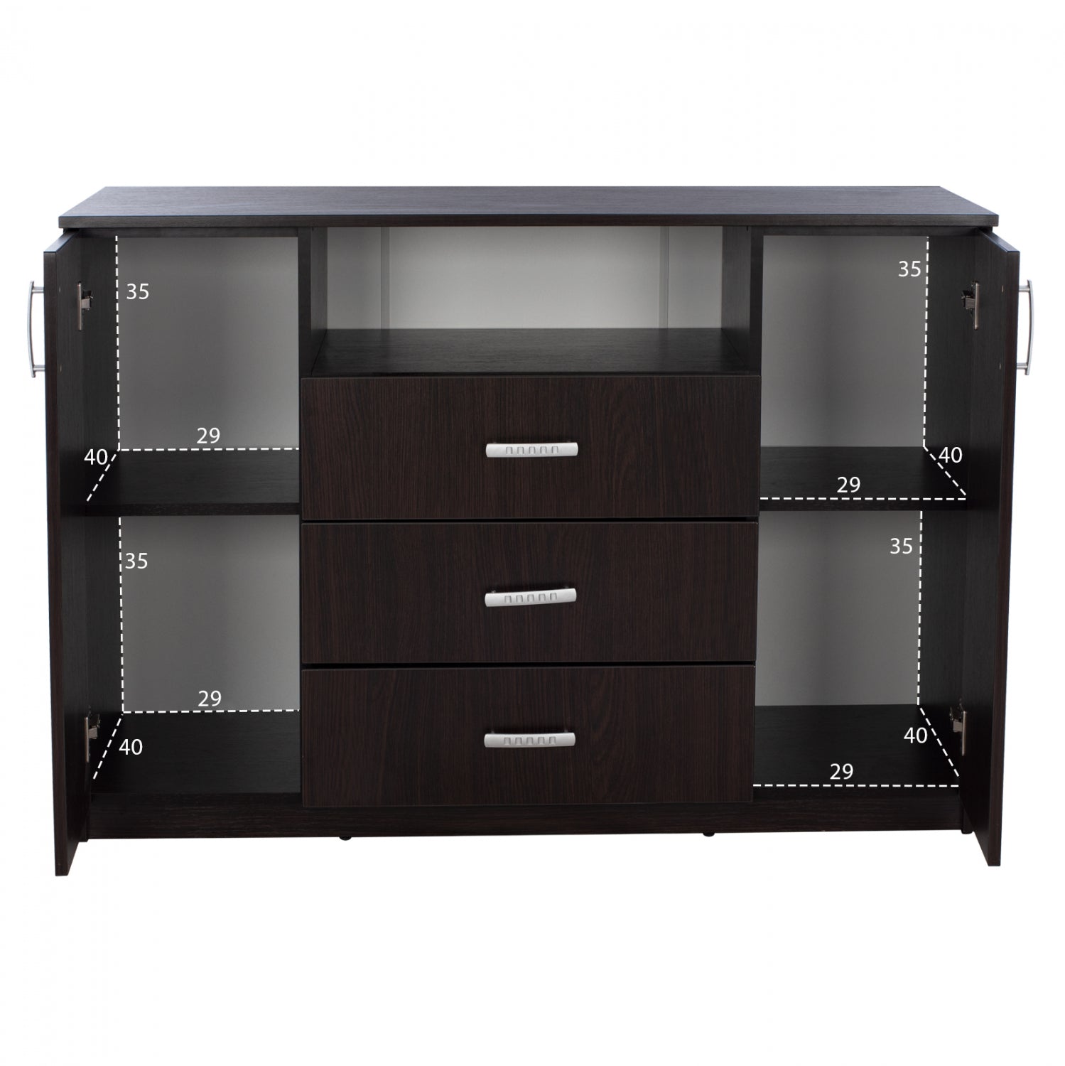 ΜΠΟΥΦΕΣ ΜΕ 2 ΝΤΟΥΛΑΠΙΑ Κ 3 ΣΥΡΤΑΡΙΑ ADLER WENGE HM2430.02 120X45X85Y εκ. - Pakobazaar