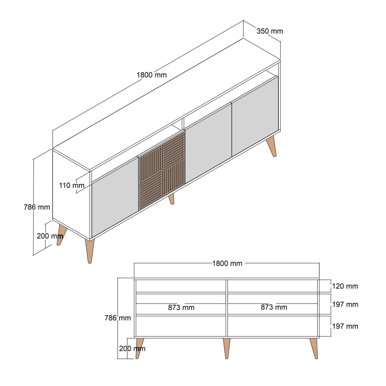 ΜΠΟΥΦΕΣ ΜΕΛΑΜΙΝΗΣ ΚΑΡΥΔΙ HM9431.04 180x35x78.6Υεκ. - Pakobazaar
