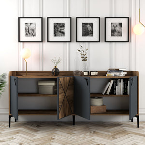 ΜΠΟΥΦΕΣ ΜΕΛΑΜΙΝΗΣ ΚΑΡΥΔΙ ΚΑΙ ΑΝΘΡΑΚΙ 180x35x78Yεκ. HM9433.01 - Pakobazaar