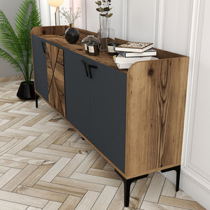 ΜΠΟΥΦΕΣ ΜΕΛΑΜΙΝΗΣ ΚΑΡΥΔΙ ΚΑΙ ΑΝΘΡΑΚΙ 180x35x78Yεκ. HM9433.01 - Pakobazaar