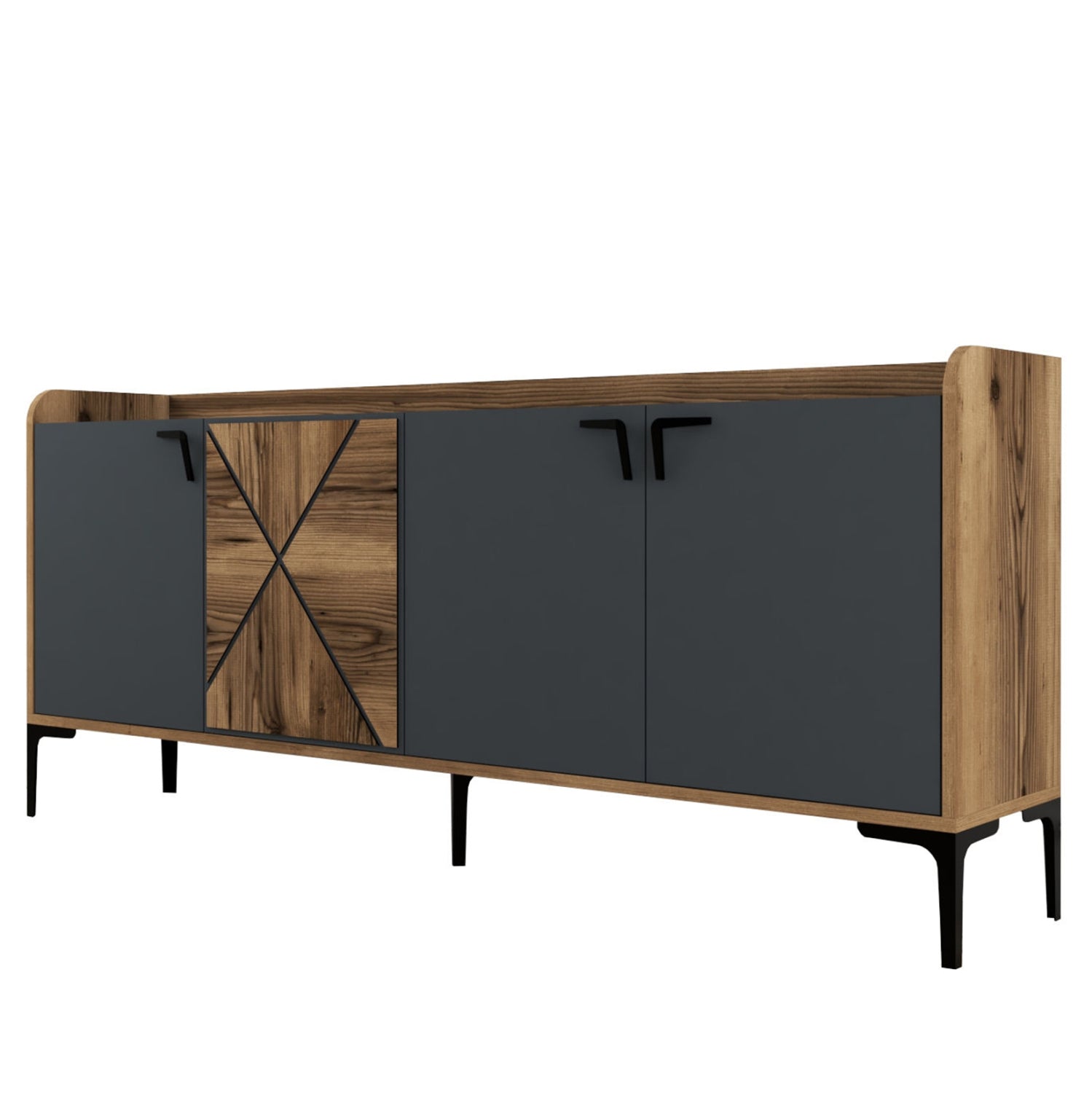 ΜΠΟΥΦΕΣ ΜΕΛΑΜΙΝΗΣ ΚΑΡΥΔΙ ΚΑΙ ΑΝΘΡΑΚΙ 180x35x78Yεκ. HM9433.01 - Pakobazaar