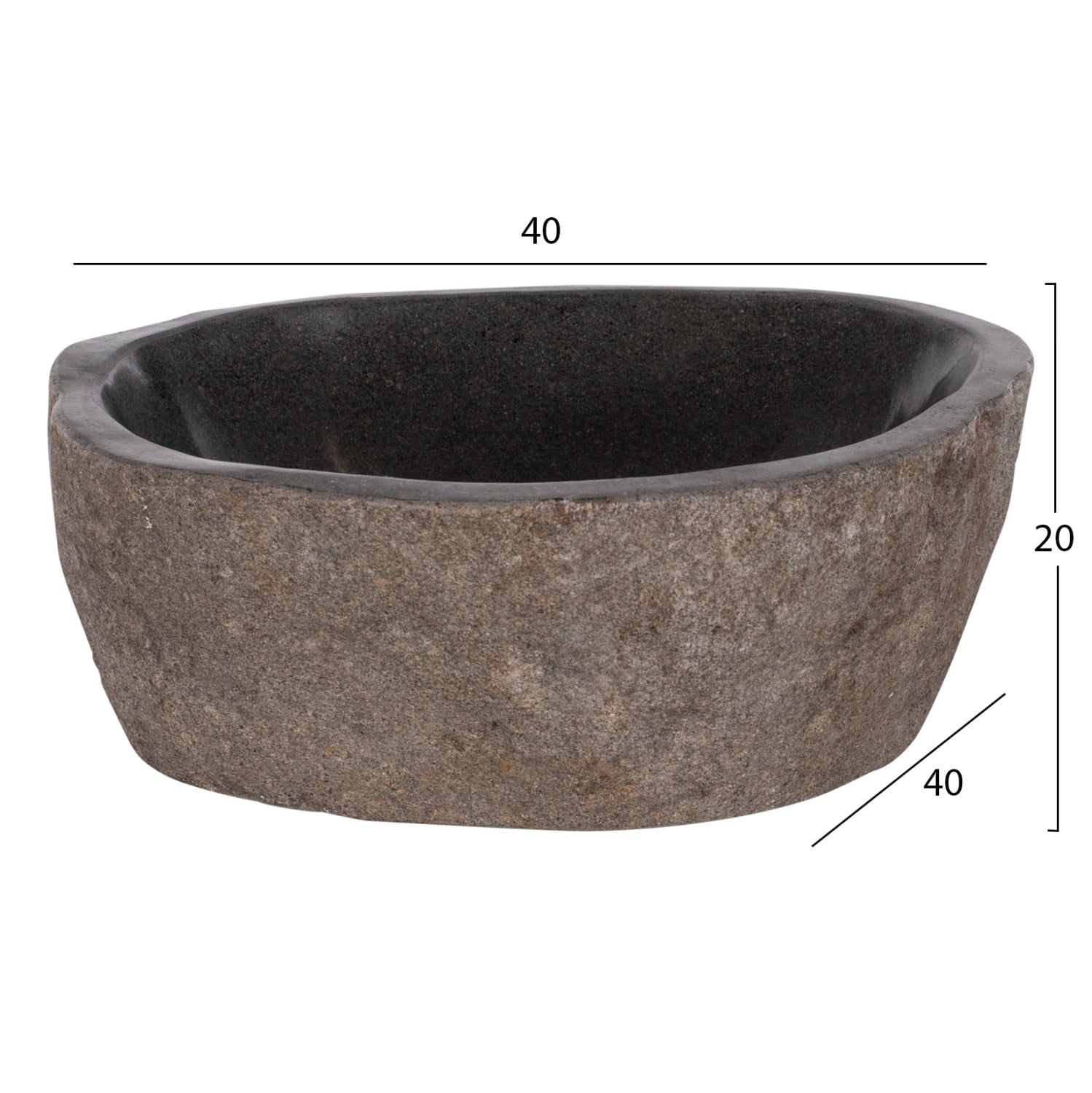 ΝΙΠΤΗΡΑΣ STONE SINK ΛΑΞΕΥΜΕΝΗ ΠΕΤΡΑ ΓΚΡΙ ΧΡΩΜΑ 40x40x20Yεκ.HM7807 - Pakobazaar