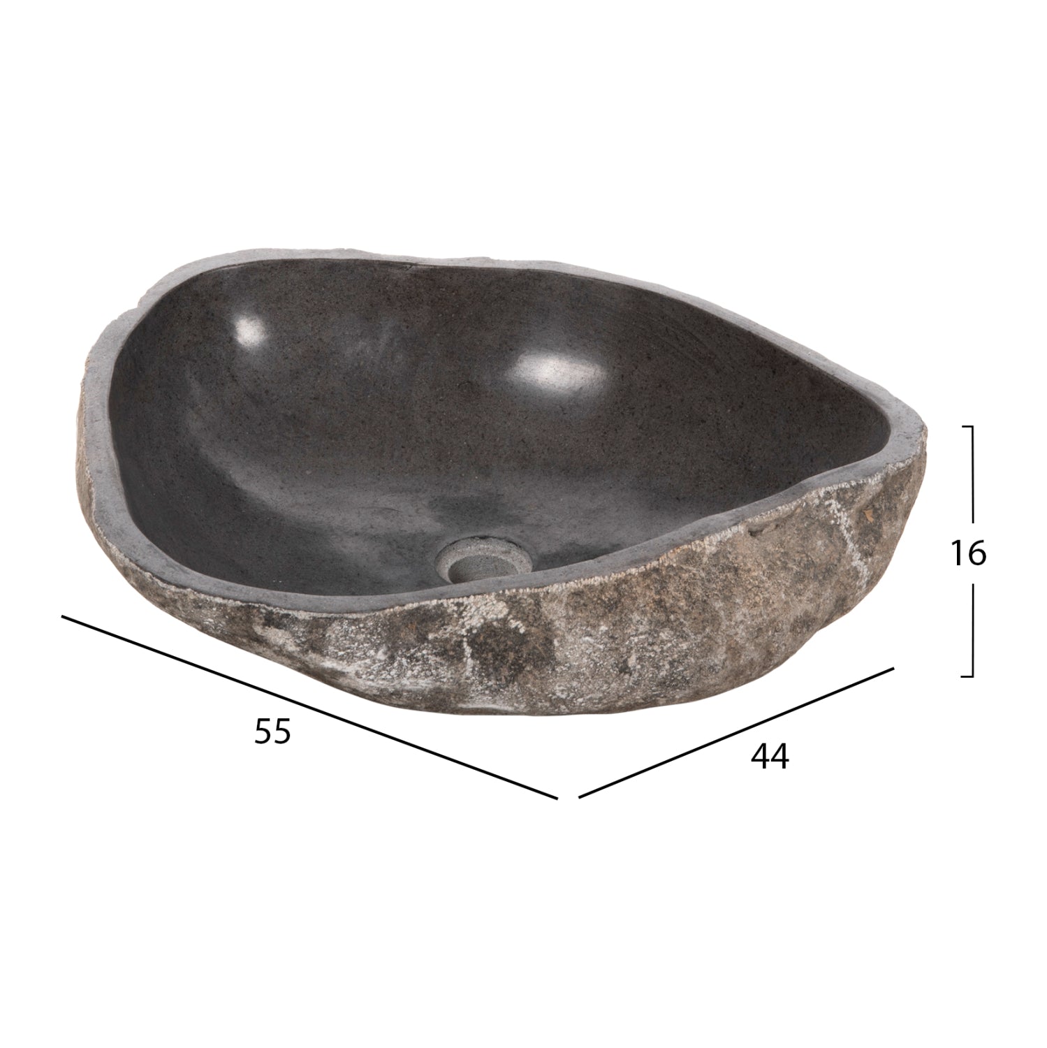 ΝΙΠΤΗΡΑΣ STONE SINK ΛΑΞΕΥΜΕΝΗ ΠΕΤΡΑ ΓΚΡΙ ΑΠΟΧΡΩΣΗ HM4193 55x44x16Υ εκ. - Pakobazaar