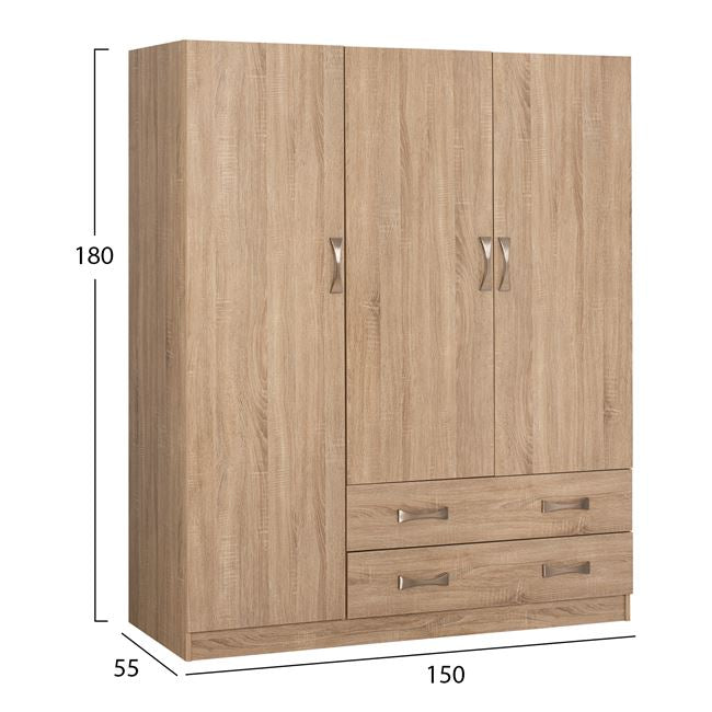 ΝΤΟΥΛΑΠΑ 3ΦΥΛΛΗ CARLY HM384.02 ΜΕ ΔΥΟ ΣΥΡΤΑΡΙΑ SONAMA 150X55Χ180Υεκ. - Pakobazaar