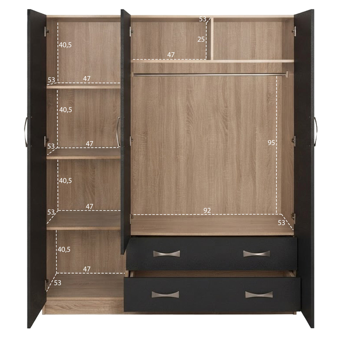 ΝΤΟΥΛΑΠΑ 3ΦΥΛΛΗ CARLY HM384.04 ΜΕ ΔΥΟ ΣΥΡΤΑΡΙΑ SONAMA-ΓΚΡΙ 150X55Χ180Υεκ. - Pakobazaar