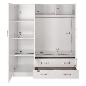 ΝΤΟΥΛΑΠΑ 3ΦΥΛΛΗ CARLY HM384.05 ΜΕ ΔΥΟ ΣΥΡΤΑΡΙΑ ΛΕΥΚΗ 150X55Χ180Υεκ. - Pakobazaar