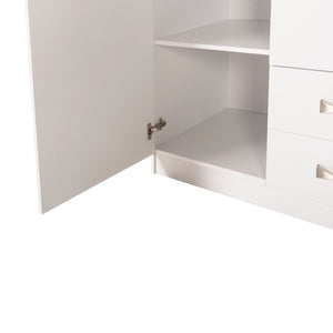 ΝΤΟΥΛΑΠΑ 3ΦΥΛΛΗ CARLY HM384.05 ΜΕ ΔΥΟ ΣΥΡΤΑΡΙΑ ΛΕΥΚΗ 150X55Χ180Υεκ. - Pakobazaar