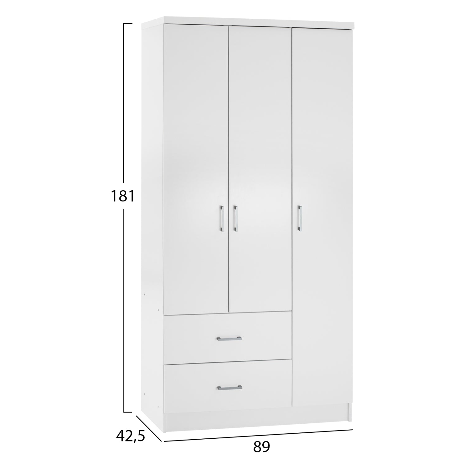 ΝΤΟΥΛΑΠΑ 3ΦΥΛΛΗ ME 2 ΣΥΡΤΑΡΙΑ CAESAR HM340.05 ΛΕΥΚΗ 89x42,5x181 εκ. - Pakobazaar