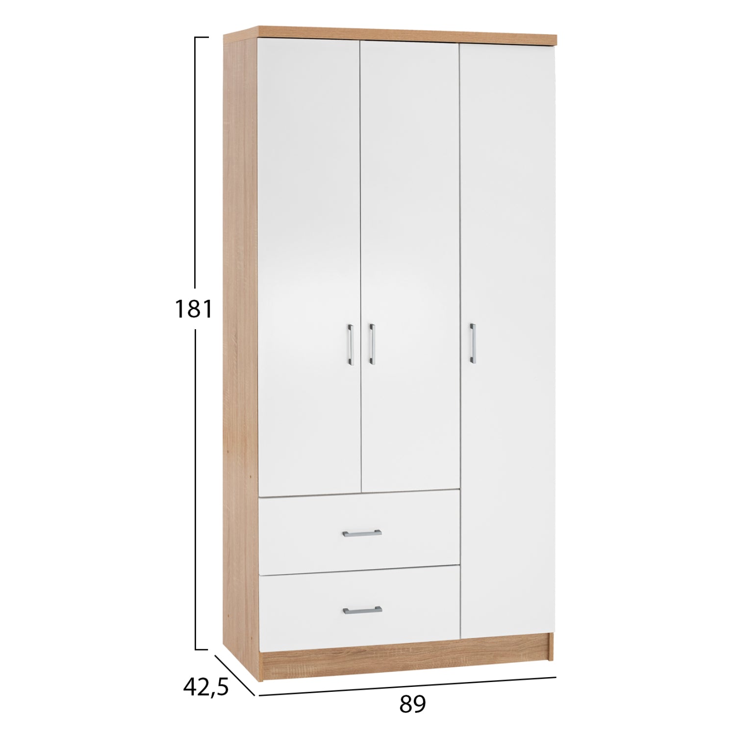 ΝΤΟΥΛΑΠΑ 3ΦΥΛΛΗ ME 2 ΣΥΡΤΑΡΙΑ CAESAR HM340.06 SONAMA - ΛΕΥΚO 89x42,5x181 εκ. - Pakobazaar