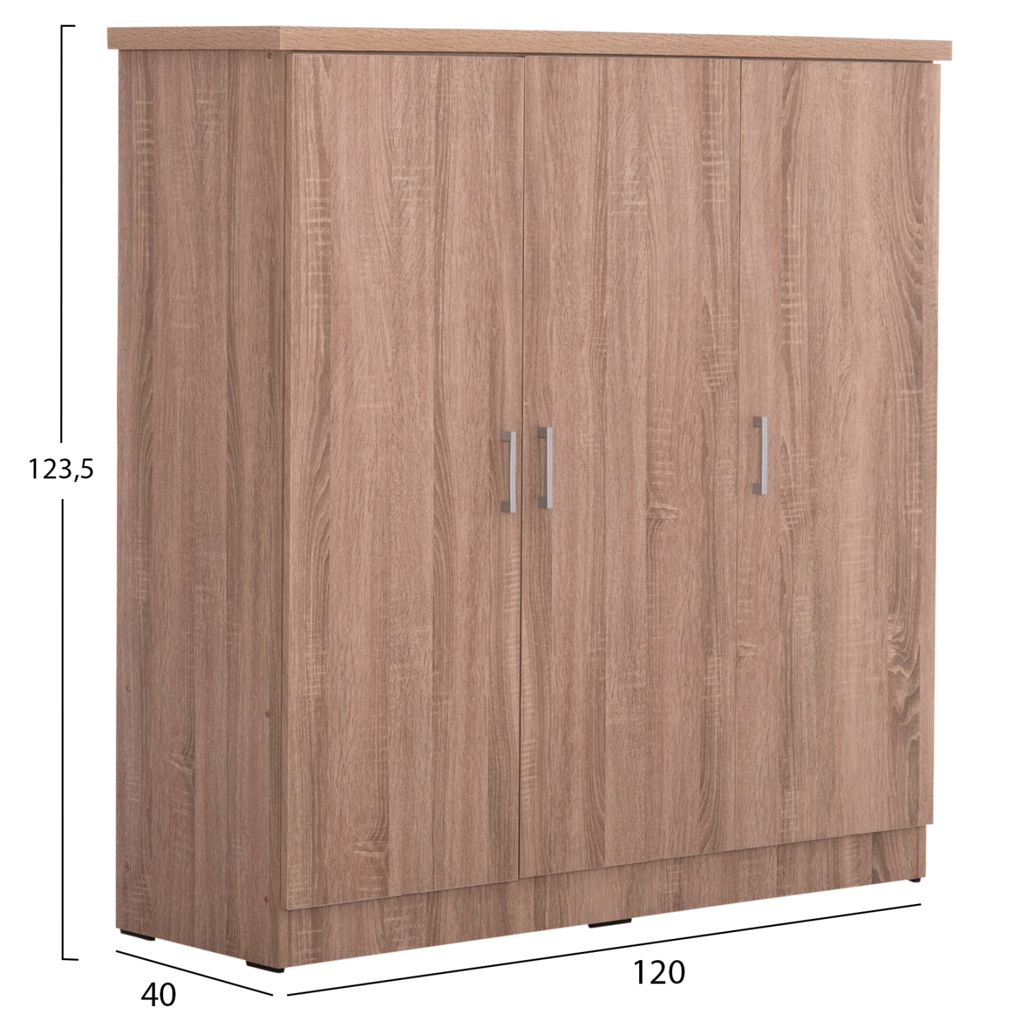 ΝΤΟΥΛΑΠΑ 3ΦΥΛΛΗ ΜΕ ΡΑΦΙΑ FUENTO HM2482.01 SONAMA OAK ΜΕΛΑΜΙΝΗ 120-116x40x123,5Υεκ. - Pakobazaar