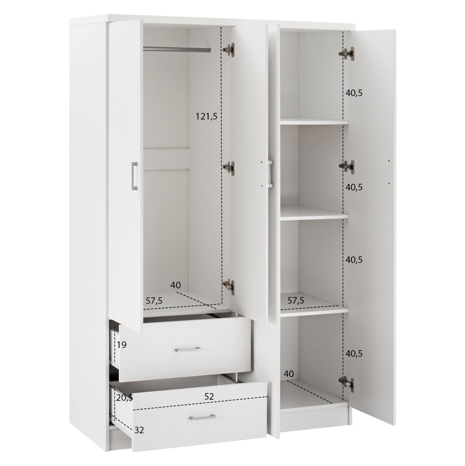ΝΤΟΥΛΑΠΑ 4ΦΥΛΛΗ ME 2 ΣΥΡΤΑΡΙΑ BLAKELY HM339.05 ΛΕΥΚΗ 120Χ42,5Χ180,5 εκ. - Pakobazaar