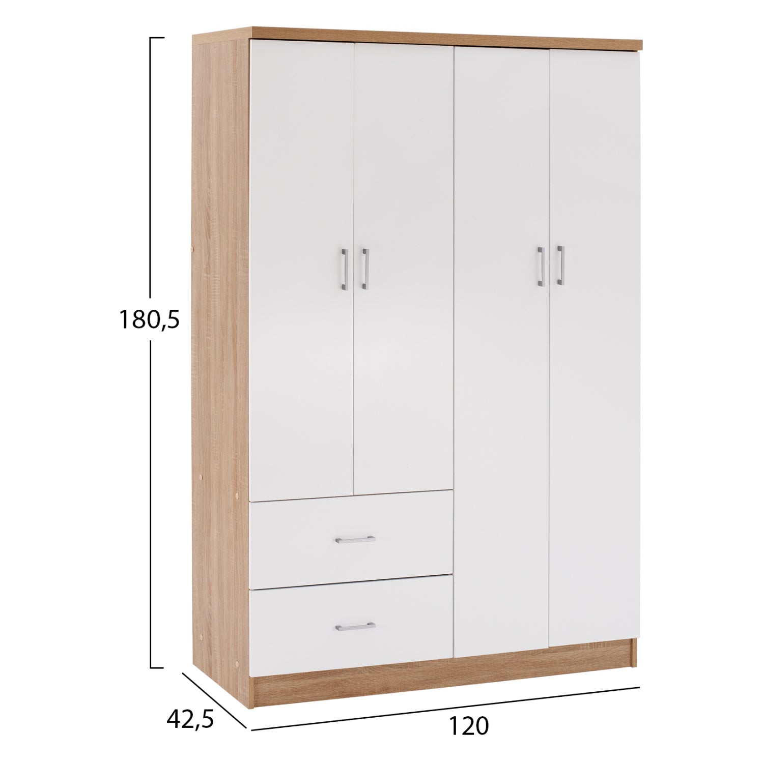 ΝΤΟΥΛΑΠΑ 4ΦΥΛΛΗ ME 2 ΣΥΡΤΑΡΙΑ BLAKELY HM339.06 SONAMA ΛΕΥΚΗ 120Χ42,5Χ180,5 εκ. - Pakobazaar
