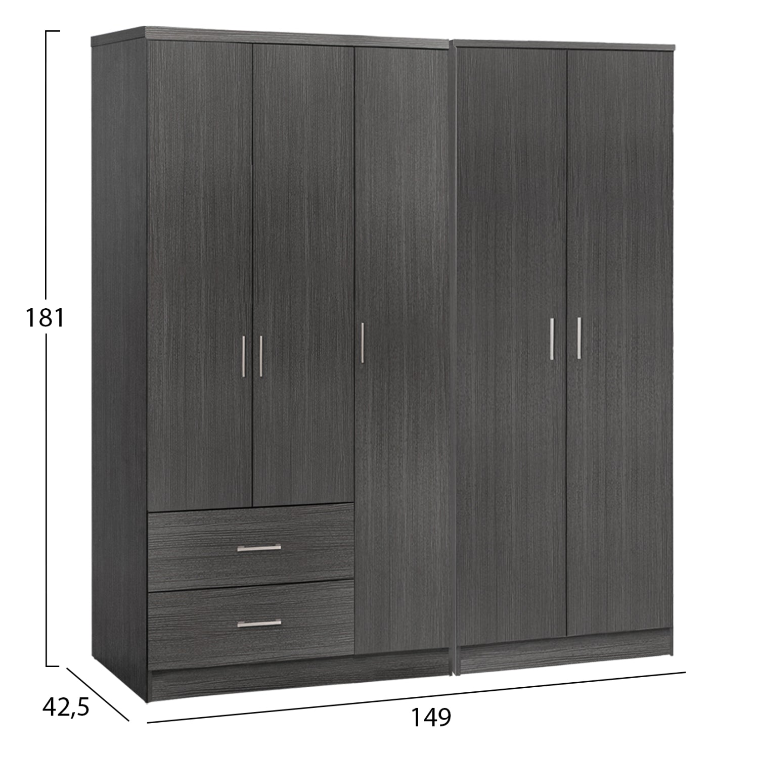 ΝΤΟΥΛΑΠΑ 5ΦΥΛΛΗ CAESAR HM21234.01 ΜΕΛΑΜΙΝΗ ΧΡΩΜΑ ZEBRANO 150x42.5x181Υεκ - Pakobazaar