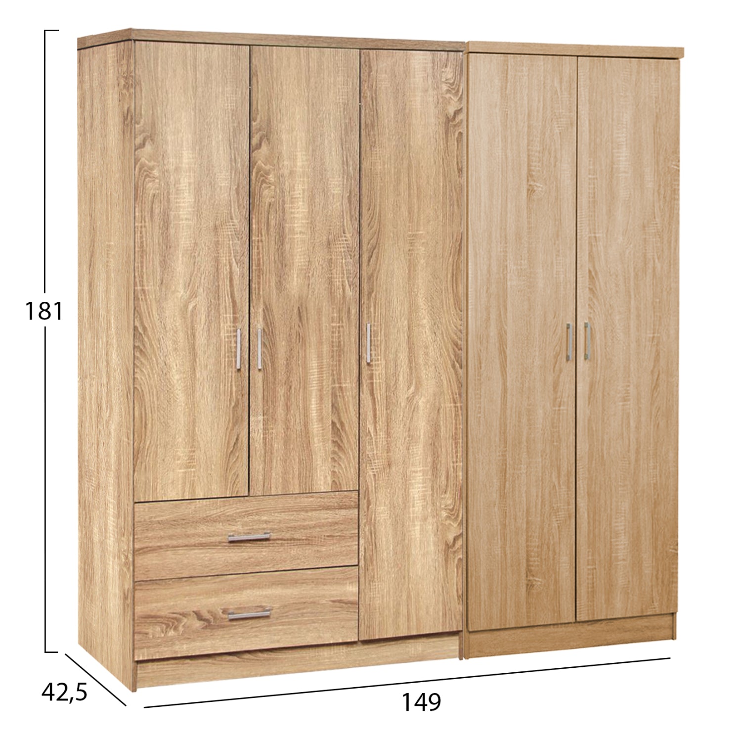 ΝΤΟΥΛΑΠΑ 5ΦΥΛΛΗ CAESAR HM21234.02 ΜΕΛΑΜΙΝΗ ΧΡΩΜΑ SONAMA 150x42.5x181Υεκ - Pakobazaar